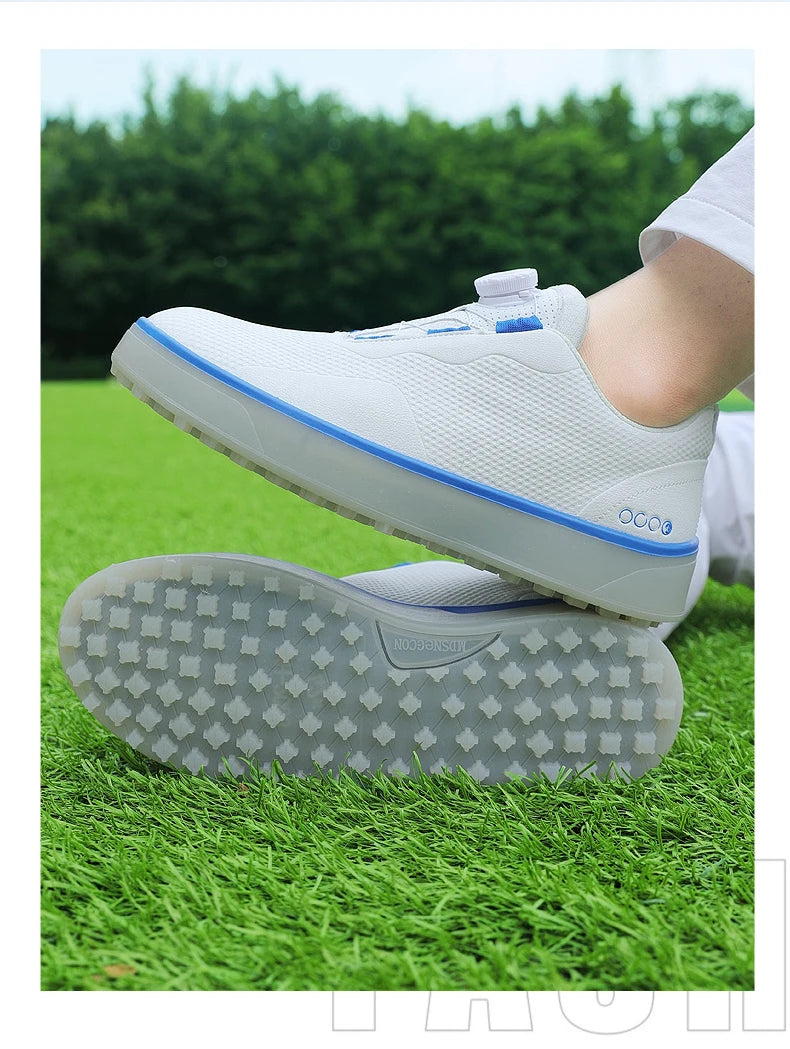 Golf Shoes Men Large Size Up to 47# Rotating Buckle Professional Non-Slip Spikeless Outdoor Beginner Training Golf Sneakers Unisex