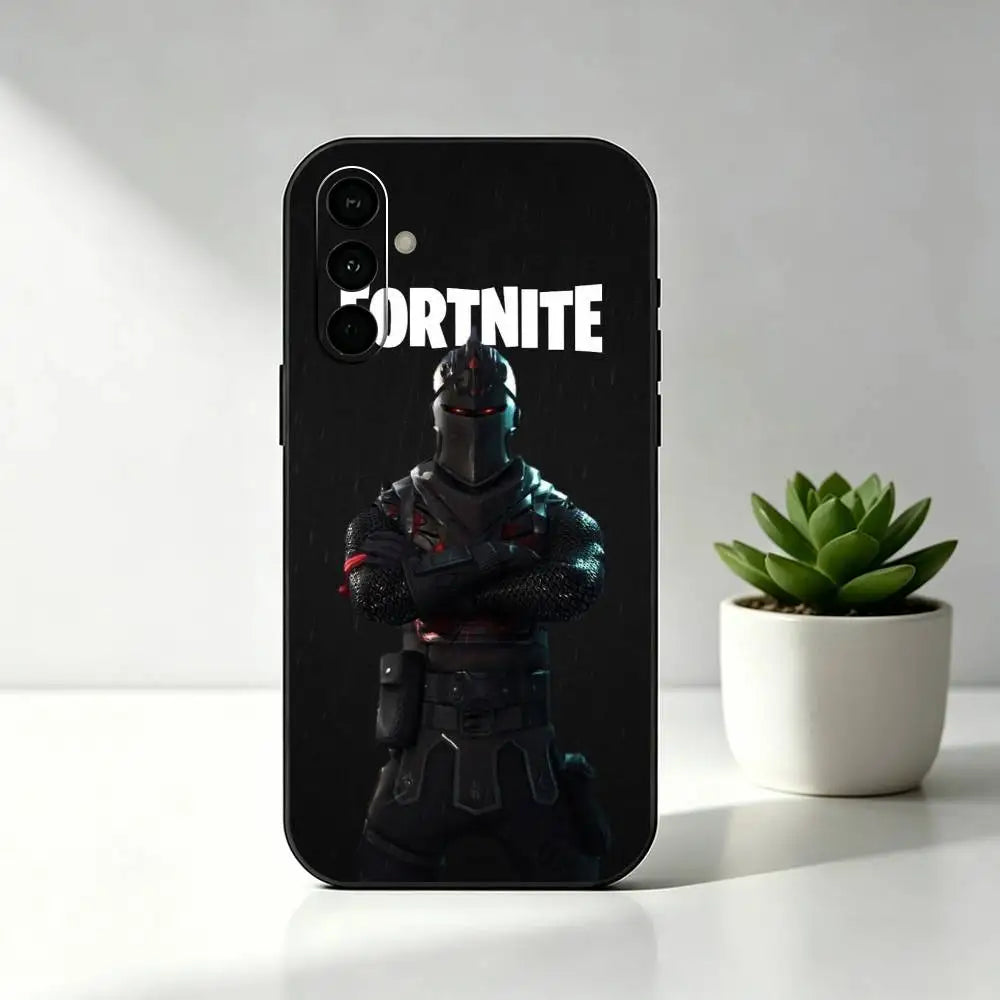 Custodia per telefono R-Royales F-Fortnites Gaming in silicone morbido nero per Samsung Galaxy A73, A72, A71, A70, A53, A52, A51