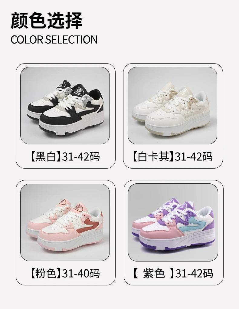 Children's Outdoor Sports Roller Skates Shoes Single Row Wheel kids Sliding Shoes four-Wheel for boys and grils