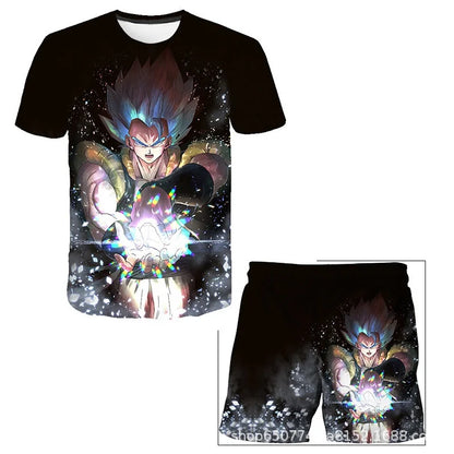 Dragon Ball T-shirt Children's Set Anime Character Wukong Super Sailor Set Boys' T-shirt Children's Summer Set