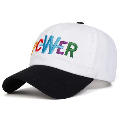 Unisex PCWER Letter Embroidery Baseball Caps Outdoor Adjustable Spring and Autumn Casual Sunscreen Hat