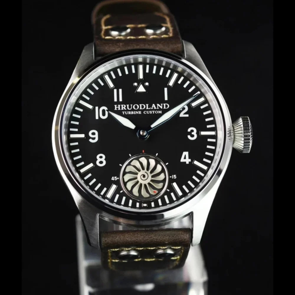 Hruodland 2025 Nuovo orologio meccanico da uomo Seagull ST3620 Retro Pilot 43MM BGW-9 luminoso, vetro zaffiro, turbina, Reloj Hombre