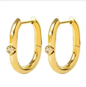 Hoop Earrings for Women Trendy Golden Stainless Steel Earring Jewelry New