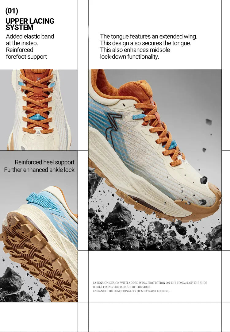 361 Degrees WUXIA 2 Running Shoes Light Breathable Cushioning Non-Slip Soft Outdoor Hiking Versatile Sneakers Male 672542201