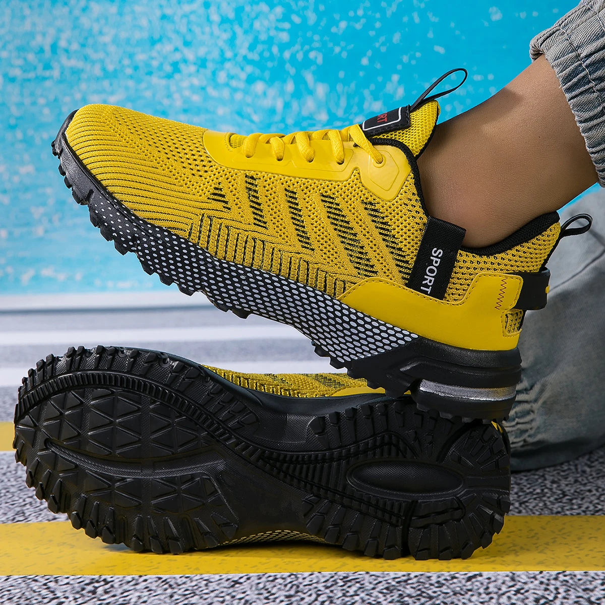 Men's Running Shoes, Lightweight Breathable Jogging Sport Shoes, Male Lace-up Fashion Comfort Non-Slip Casual Sneakers for Men
