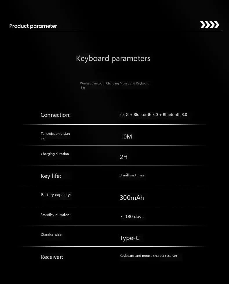 Dual-Mode Wireless Keyboard Bluetooth 5.0 & 2.4G Rechargeable Keyboard, 102 Keys Multi-Device Wireless Keyboard for MacBook, Laptop, Tablet & PC