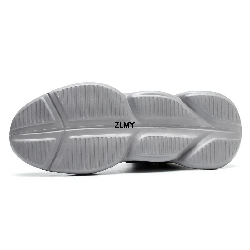 Zapatillas de seguridad transpirables para hombre con puntera de acero, resistentes a perforaciones, botas de trabajo ligeras de caña alta, calzado de seguridad anti-punzadas, nuevo