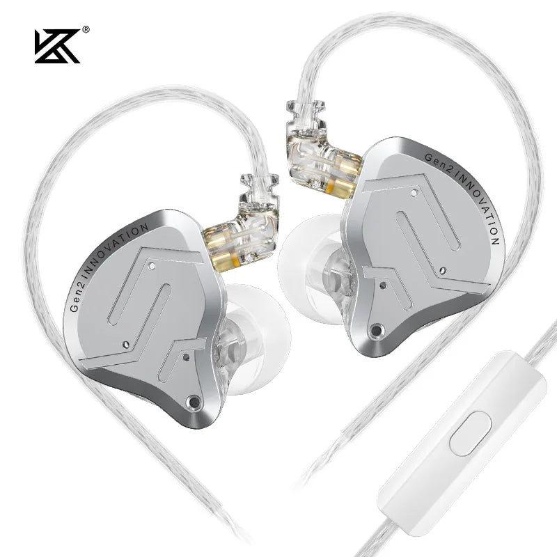 KZ ZSN Pro 2 Hybrid-In-Ear-Kopfhörer mit Kabel – 1BA+1DD HiFi-Bass, geräuschunterdrückende Ohrhörer mit Mikrofon