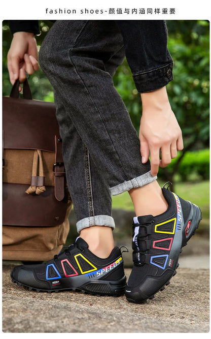 Men's Waterproof Hiking Shoes Wear-Resistant Outdoor Leather Hiking Hunting Tactical Sports Shoes