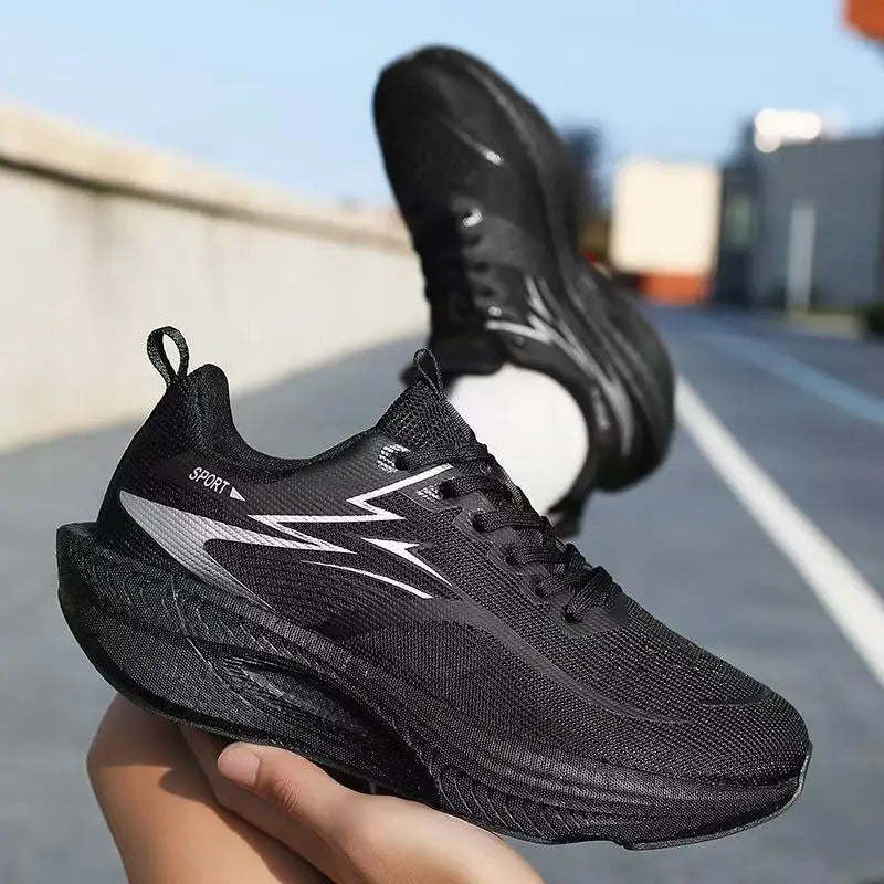 Scarpe sportive da running Marathon da uomo, con piastra in carbonio, cuscino d’aria, traspiranti e leggere, sneakers atletiche da donna comode e antiscivolo