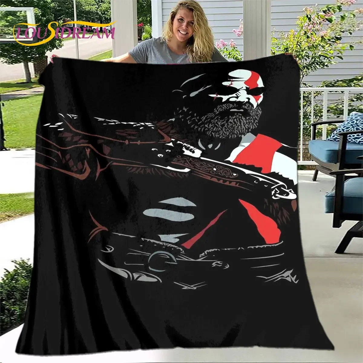 God of War Game Gamers Soft Plush Blanket,Flannel Blanket Throw Blanket for Living Room Bedroom Bed Sofa Picnic Cover Bettdecke