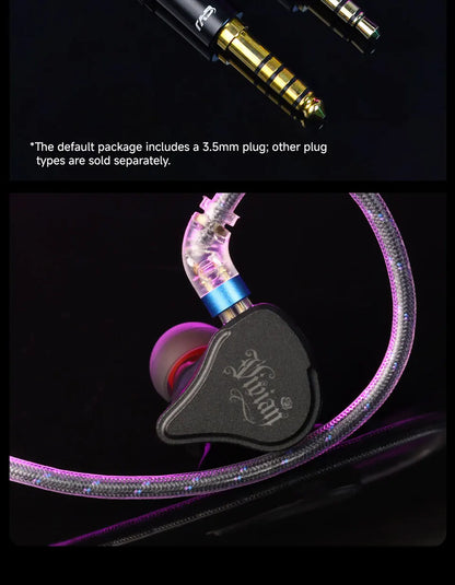 CVJ Vivian In Ear Earphones 10mm Dynamic Driver suitable for Music and Gaming 0.78mm Detachable Cable HiFi Sound Quality