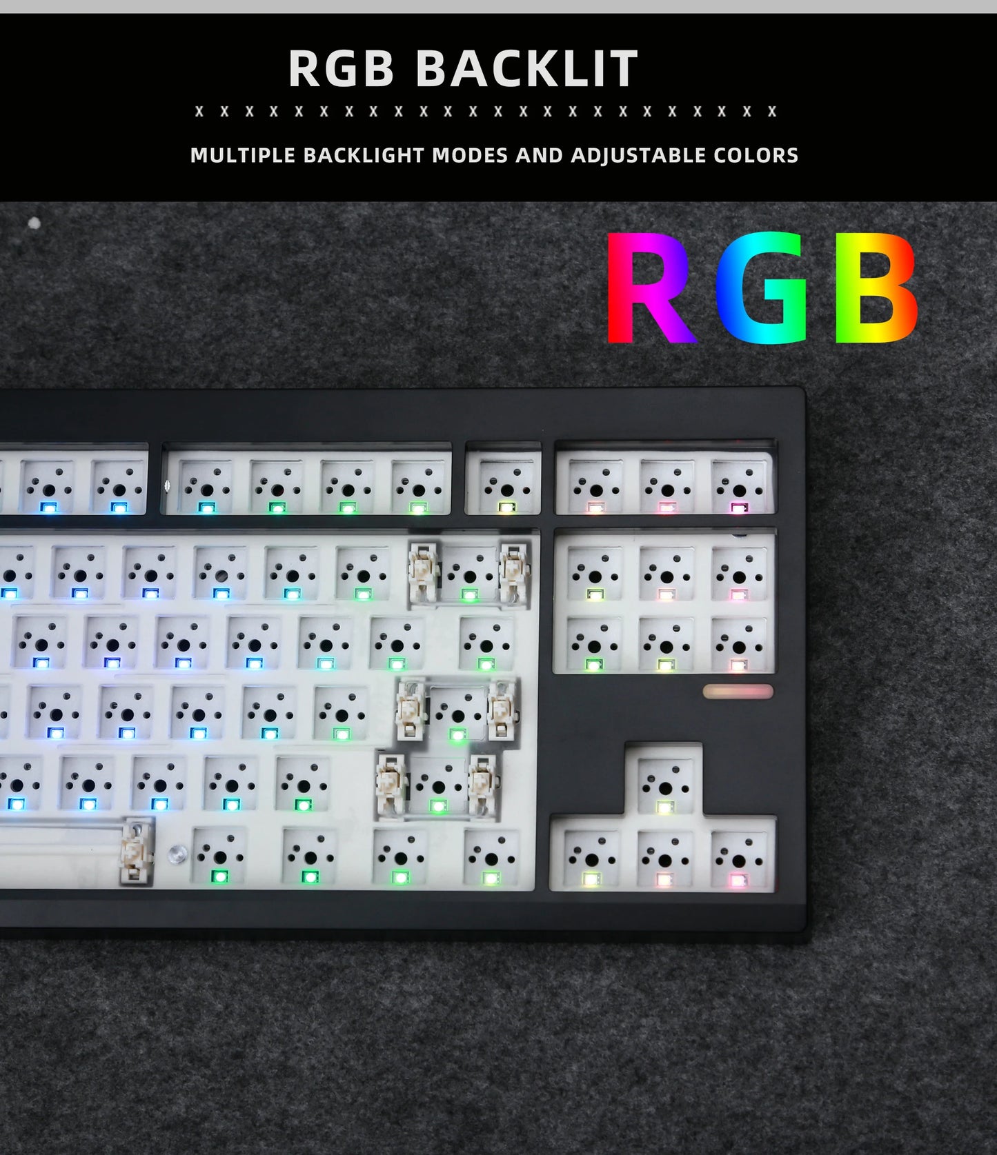 Kit de teclado mecânico ZUOYA GMK87L, estrutura Gasket, programável VIA/QMK, hot-swap, sem fios em três modos, RGB
