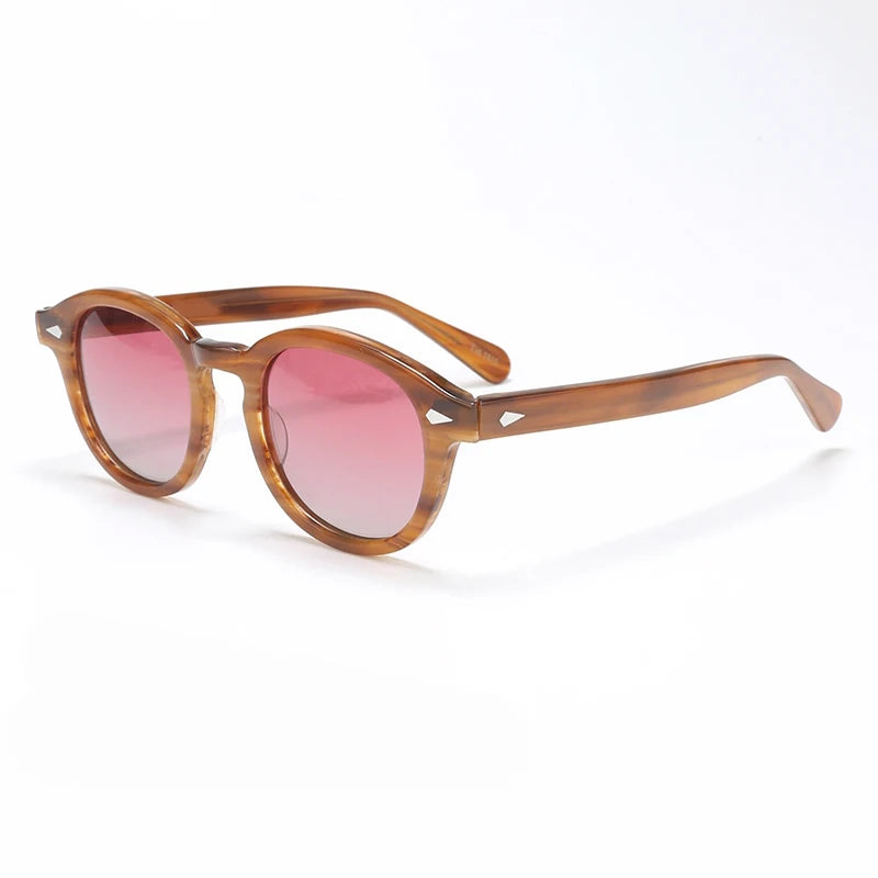 Polarized Sunglasses Men Women Johnny Depp Lemtosh Style Sun Glasses Retro Round Acetate Frame UV400 Lens Oculos