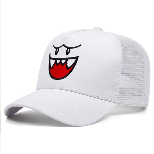 Happy face women men outdoors  baseball cap Summer shading breathability Hip hop mesh cap trucker hat