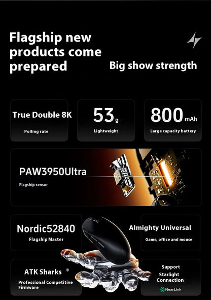 ATK A9 Plus Gaming-Maus kabellos A9/A9 SE/A9 Pro Tri-Mode 8K Gaming-Maus leicht A9 Ultimate E-Sports PC-Geschenk individuell angepasst