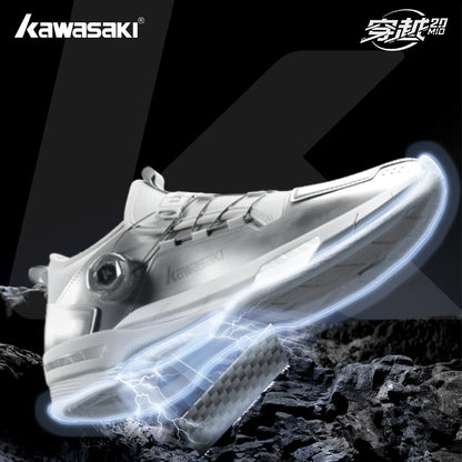 Kawasaki CROSS SPACE MID 2.0 Badminton Shoes Upgraded Shock-Absorbing Auto Knob Professional Sport Shoes Men 2024 New