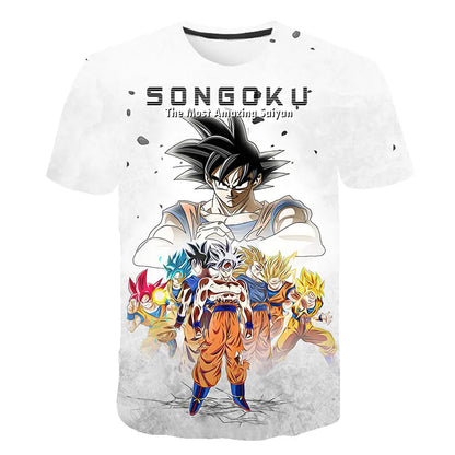 Camisetas para hombre Dragon Ball Z, camiseta para niños, ropa infantil de verano, manga corta, camiseta con dibujo animado para niños, tops, camiseta para bebé niño