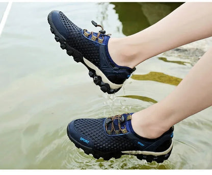 Sommer-Herren-Sportschuhe aus Mesh – modische Bergsteigerschuhe, atmungsaktiv, leicht, rutschfest – Outdoor-, Reise-, Lauf- und Freizeitschuhe