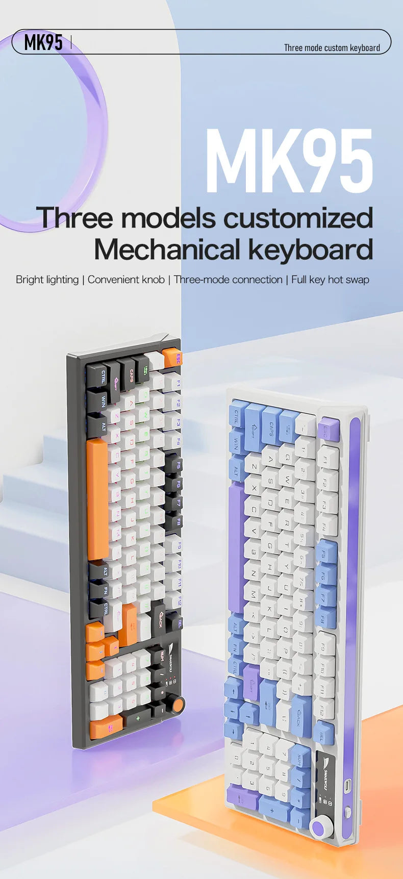Spanish Mechanical Keyboard Spanish Russian Arabic Korean Thai Gaming Keyboard 95 Key Layout Backlight Type C With Numpad SK15