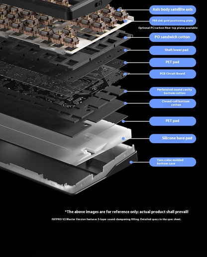 Teclado Mecânico AULA F87 Pro V2, 3 Modos Sem Fios, Bateria de Longa Duração 12000mAh, Hot-Swap, RGB Personalizável, Teclado E-Sports para PC Gaming
