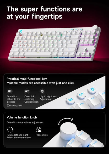MCHOSE Mix 87 Magnetic Axis Cable E-sports Mechanical Keyboard 8K+256K Esport 0.08ms Customized Game Mount Taishan Axis GT