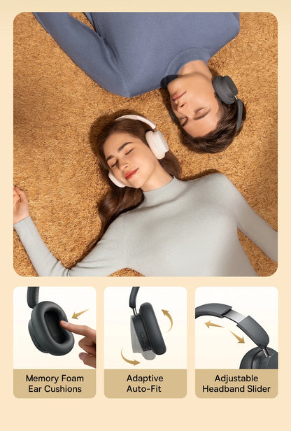Cuffie over-ear wireless Bluetooth 5.3 Baseus – Driver HiFi da 40mm, autonomia di 70H, headset pieghevole con audio spaziale