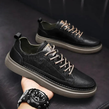 Classic Men's Sneakers Platform Slip on Casual Shoes for Men Leather Sneakers New Comfort Flat Shoes Spring Men's Loafers Shoes