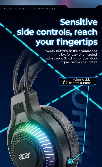 RGB kabelgebundene Gaming-Ohrhörer mit Mikrofon – Low-Latency-Surround-Sound-Gaming-Headset mit cooler RGB-Beleuchtung, Geräuschisolierung und komfortabler Passform
