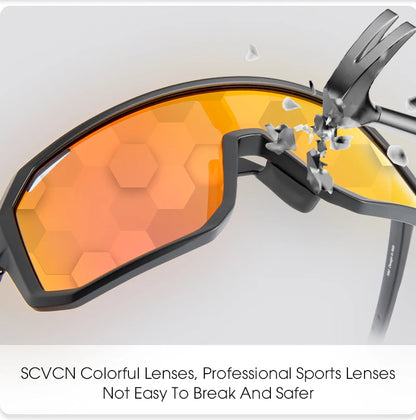 SCVCN New Outdoor Cycling Glasses Bike Sunglasses Men UV400 Eyewear Sports MTB Goggles Bicycle Women Riding Hiking Sunglasses