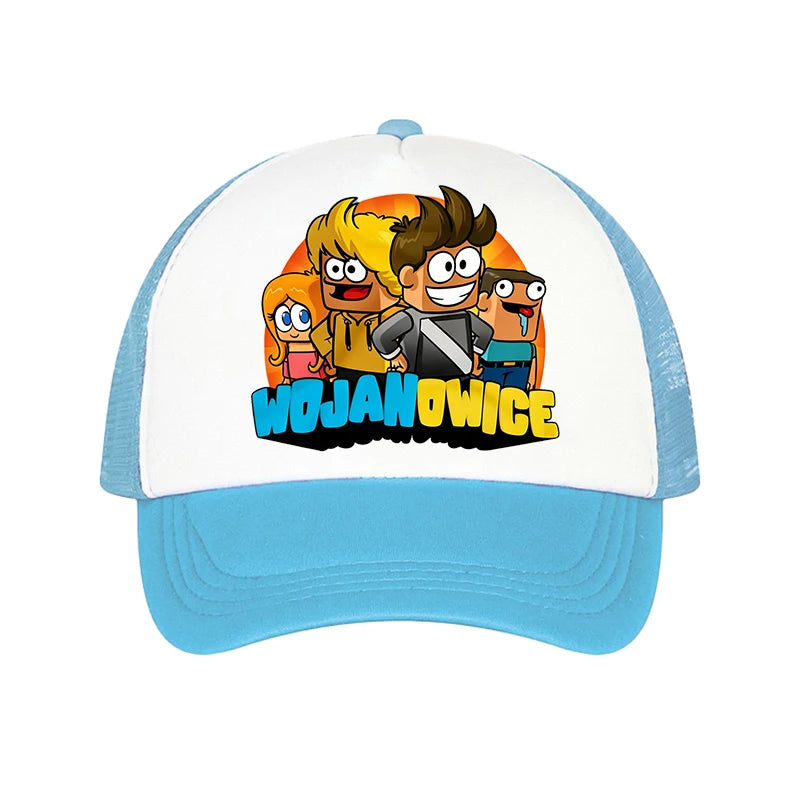 Boys Baseball Caps Wojan Team Anime Character Printed Sun Hat Kids Adults Adjustable Peaked Cap Cartoon Summer Casual Hats Gifts