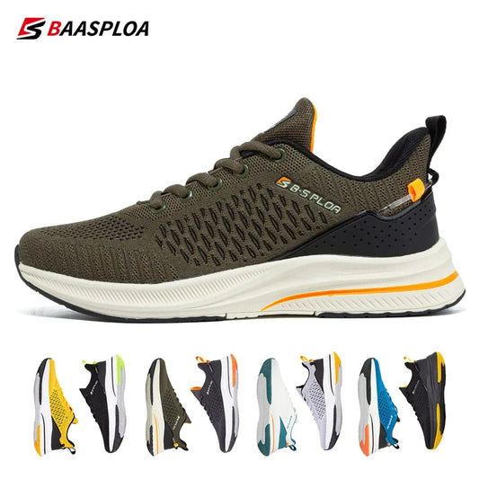 Zapatillas de running ligeras Baasploa para hombre, cómodas zapatillas casuales de diseñador en malla con cordones para hombre, deportivas de exterior y tenis