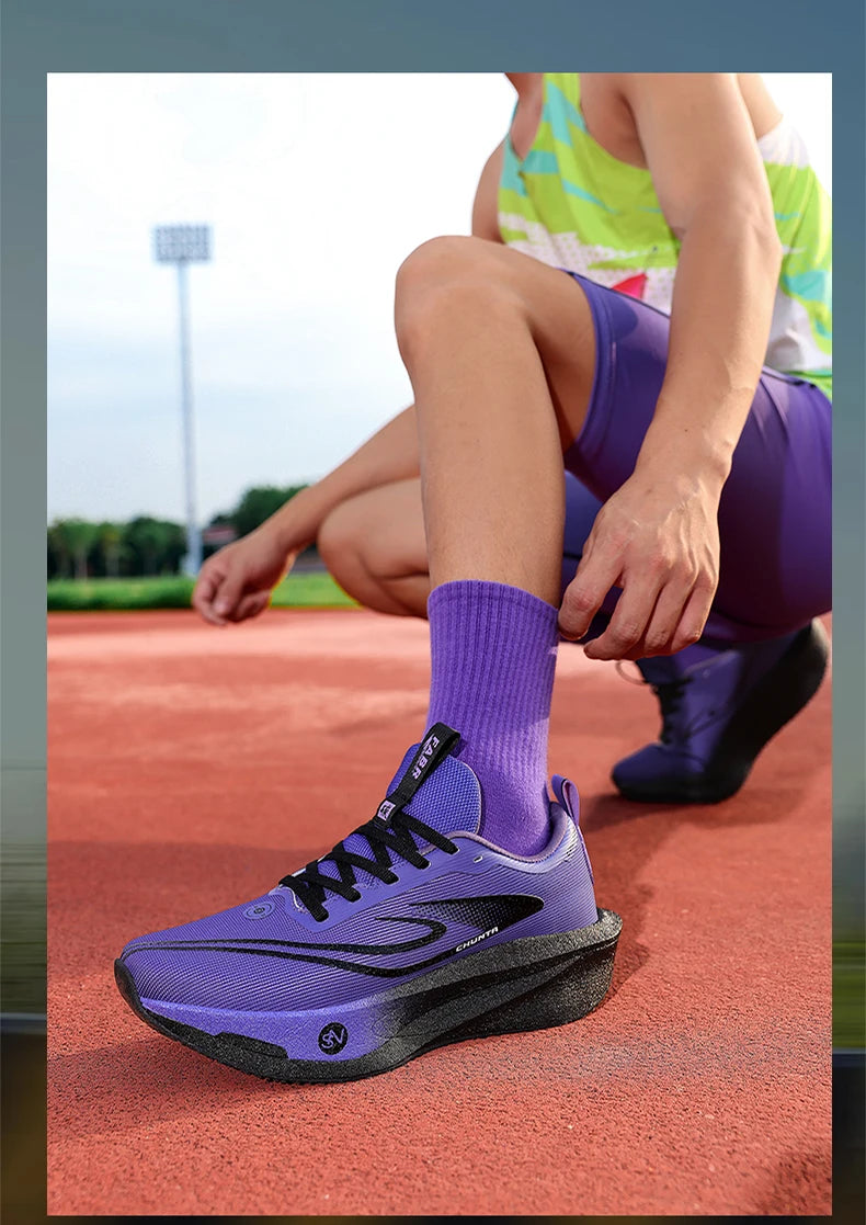Carbon Plate Sports Running Shoes Marathon Men Breathable Lightweight Women's Comfortable Athletic Non-Slip Chunta Sneakers