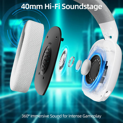 Cuffie da gaming ATTACK SHARK L80PRO 3-in-1 – Cuffie Bluetooth wireless a bassa latenza con doppio microfono, audio Hi-Fi da 40mm e connessione stabile