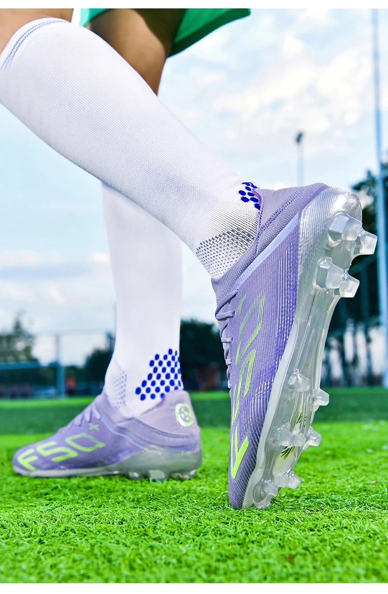 Sapatilhas de Homem Novas com Pitons para Relva, Ténis de Futebol de Alta Qualidade, Chuteiras de Futsal Antiderrapantes para Interior, Modelo Cano Alto para Exterior Mais Vendido