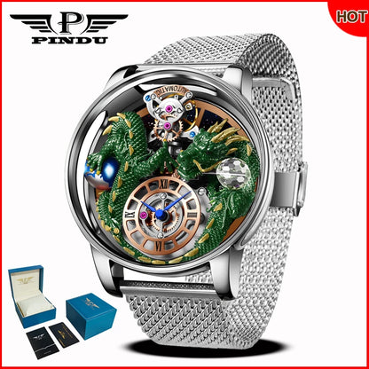 PINDU Design 2025 NEW Men Watch Diamond TourbillionTop Brand Luxury Astronomia Quartz Watch Men sapphire glass waterproof Watch