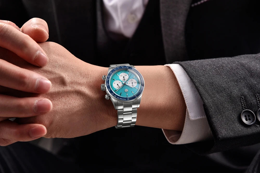 Vyriški laikrodžiai „Rolls Timi Panda“ – kvarcinis chronografas, prabangus modelis, safyro stiklas su antirefleksine danga, atsparus vandeniui, sportiškas stilius