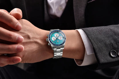 Vyriški laikrodžiai „Rolls Timi Panda“ – kvarcinis chronografas, prabangus modelis, safyro stiklas su antirefleksine danga, atsparus vandeniui, sportiškas stilius