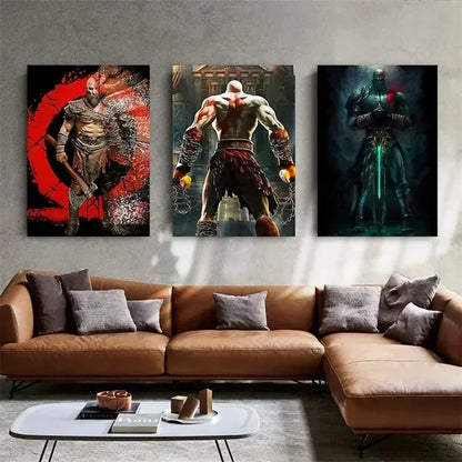 Canvas Painting Posters and Prints Wall Art Anime Pop Game God of War Ragnarok Poster Aesthetics Kratos Gaming