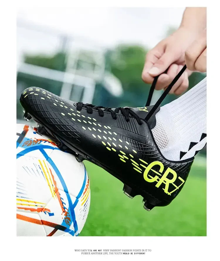 Low-Cut Football Cleats with Long TF Studs, Wear-Resistant and Flexible, Suitable for Outdoor Field Sports