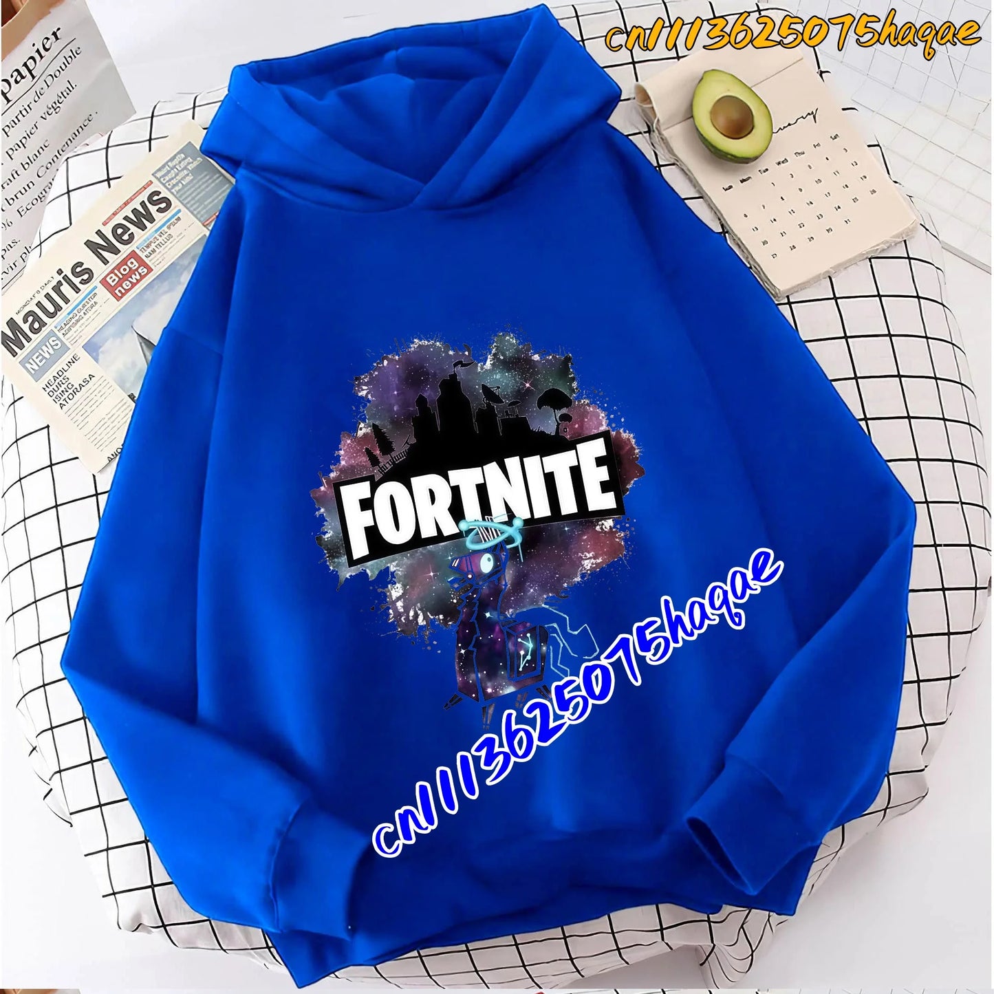 Hoodies infantis Fortnite com estampado do jogo, fato confortável de desenho animado, tops largos de manga comprida, roupa de outono/inverno