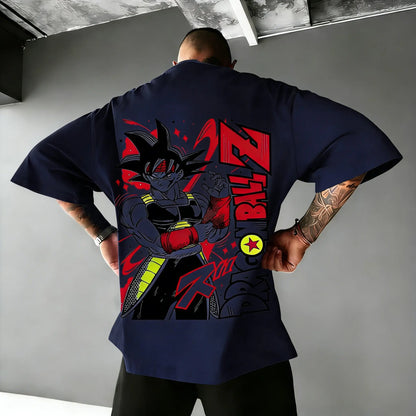 Dragon Ball Super Men's and Women's T-Shirts Bardock Anime Tee Summer Spring Boy's Retro Short Sleeves Parent-child Outfits