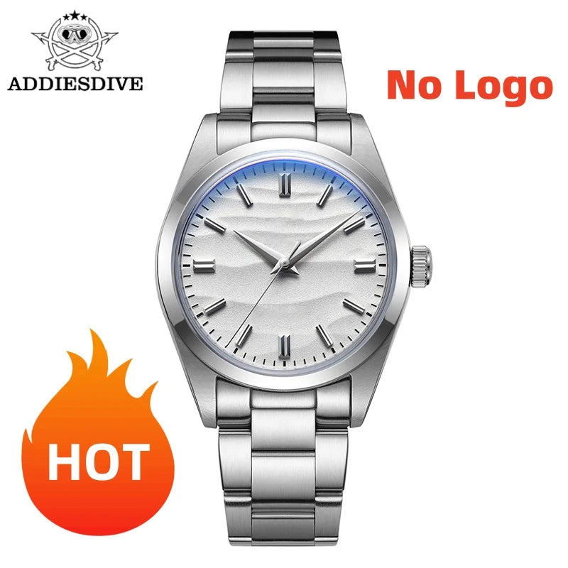 ADDIESDIVE HOT AD2030 36mm Men's Watch No Logo Sports Bubble Mirror Pot Cover Glass 10Bar Quartz Wristwatches