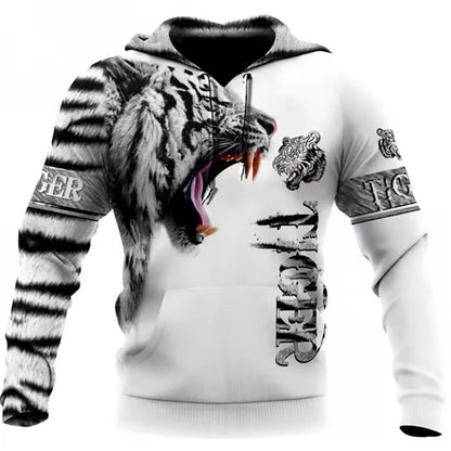 Fashion Frühling Herbst Wolf-Tier Herren-Hoodie 3D-Allover-Print Sweatshirt Unisex Pullover Freizeitjacke Streetwear-Mantel 4XL