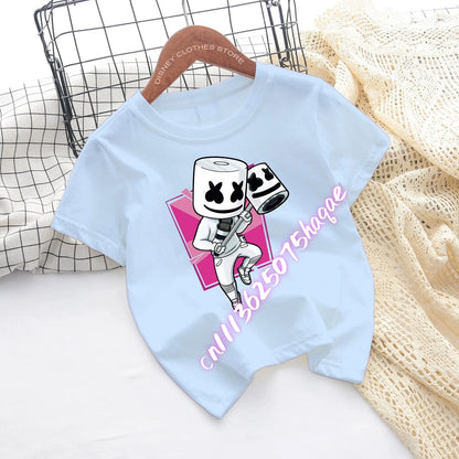 Fortnite-Kinder-T-Shirts mit Cartoon-Spiel-Figuren-Print, Fortress-Night-Tees, kurzärmelige Sommer-Tops für Jungen und Mädchen