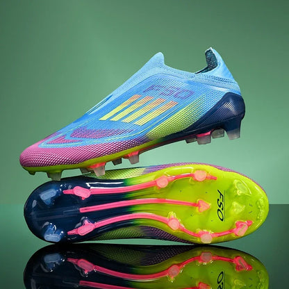 Nouvelles chaussures de football pour hommes, crampons longs d'entraînement, chaussures de football pour matchs en extérieur, crampons pour garçons et adultes, respirantes, antidérapantes, confortables pour le sport