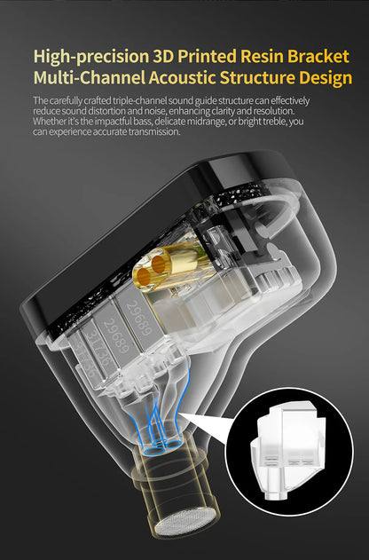 Auriculares intrauditivos KZ AS16 PRO X HiFi In-Ear Monitor – auriculares con cable con micrófono y 8 drivers de armadura balanceada