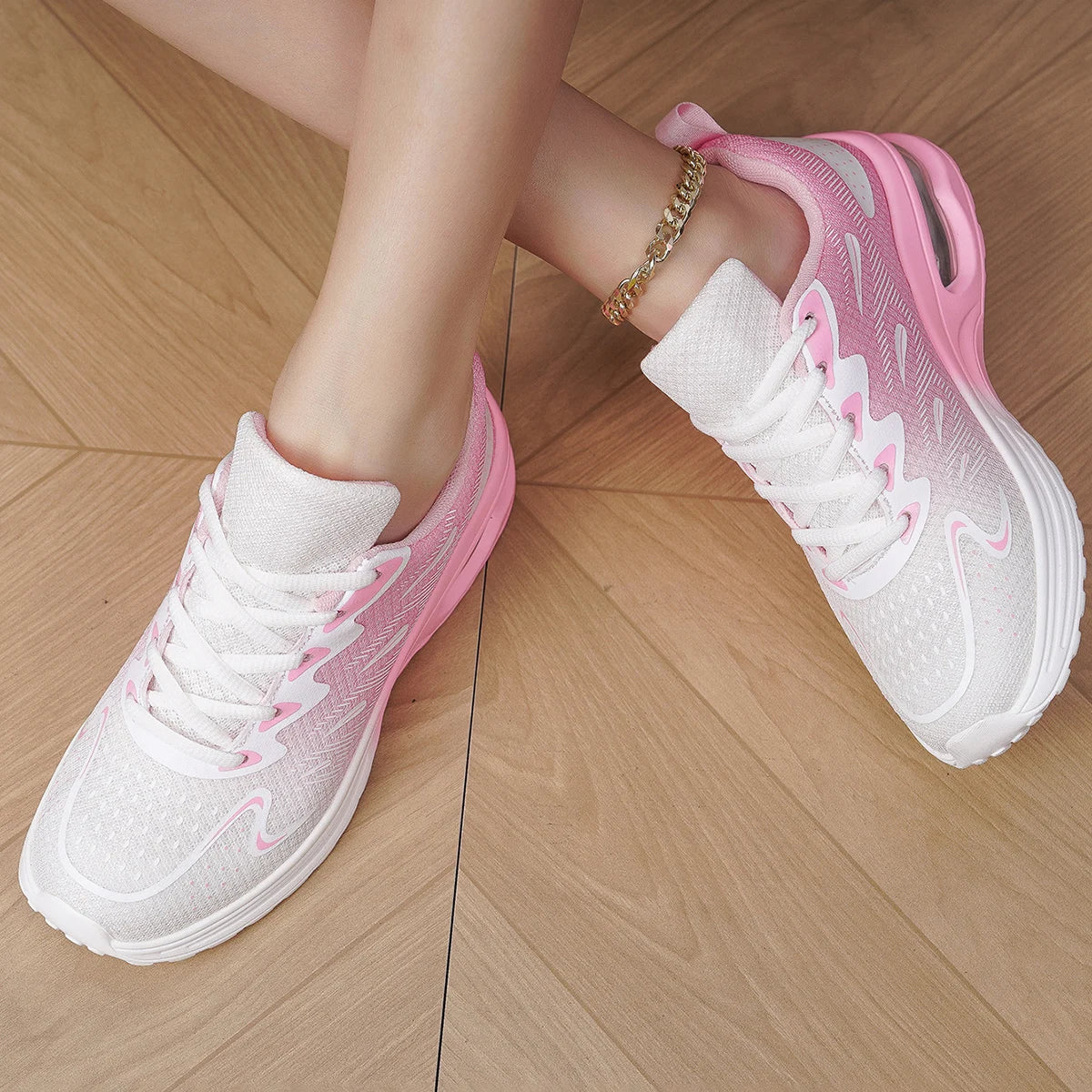 Sneaker Women Walking Shoes Women's Fashion Air Cushion Mesh Breathable Tennis Sport Shoes