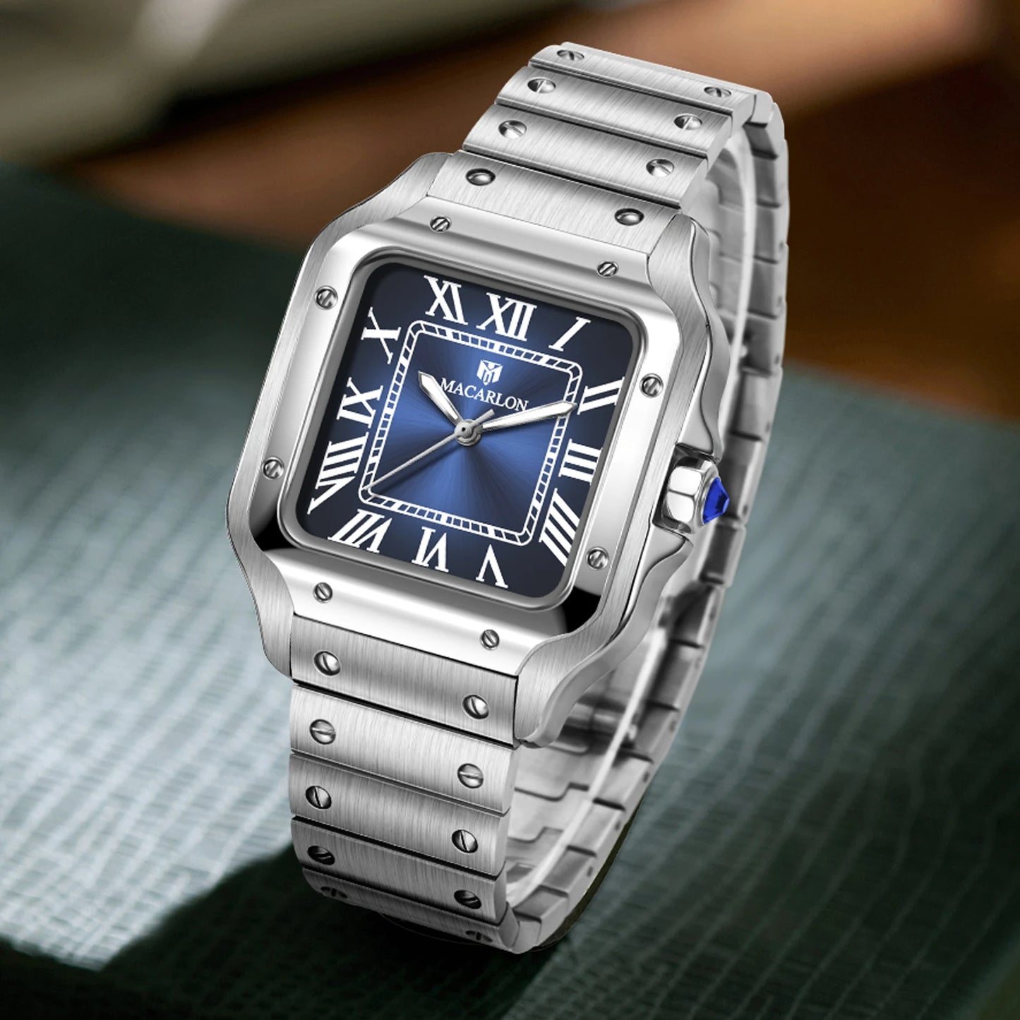 2026 New MACARLON Design 38mm Mechanical Watch Men's Sapphire Glass Luminous Stainless Steel Waterproof China NH35 Automatic Watch