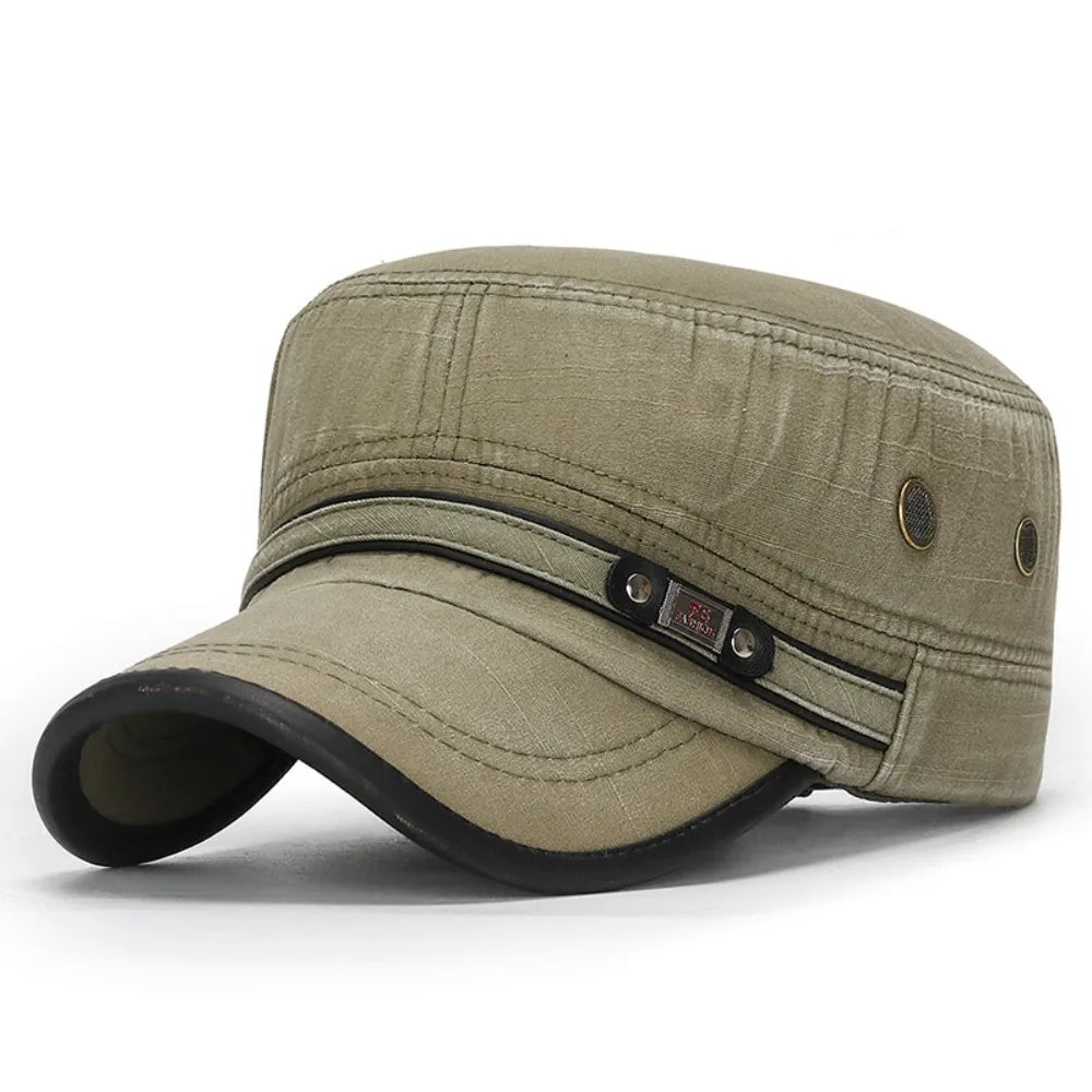 Fashion Men Peaked Cap Spring Summer Breathable Baseball Cap Adjustable Casual Cadet Hat High Quality Cotton Sun Cap